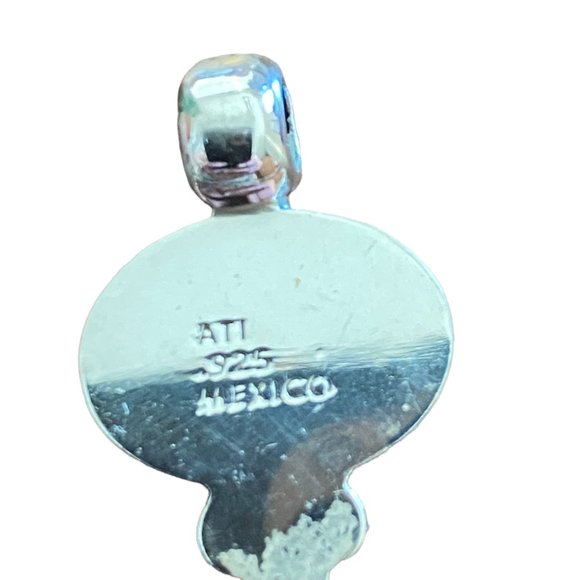 TAXCO Black onyx slide/pendant set in 925 sterling silver, chain NOT included - Picture 3 of 3